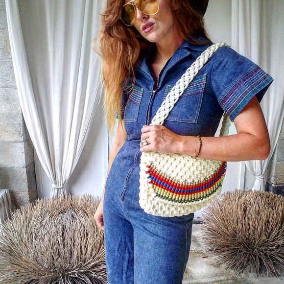 Vintage 70's Macrame Purse!✌🏽🌈 - Picture 2 of 5